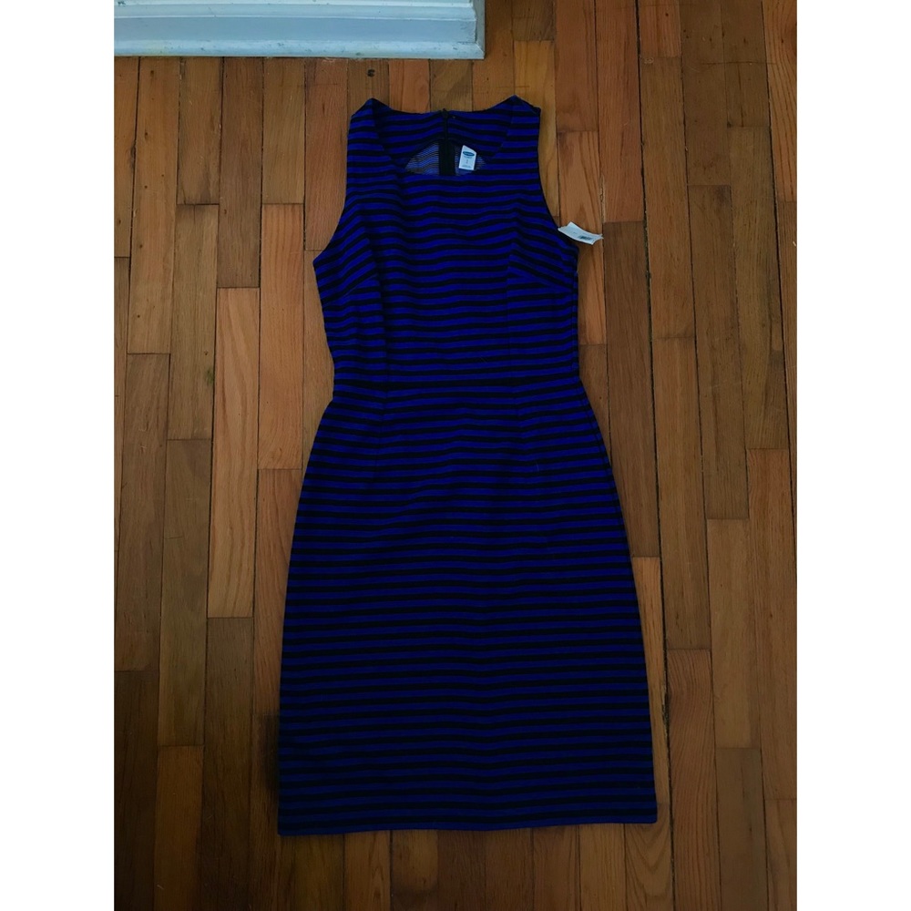 NWT Blue & Black Striped Dress, Small